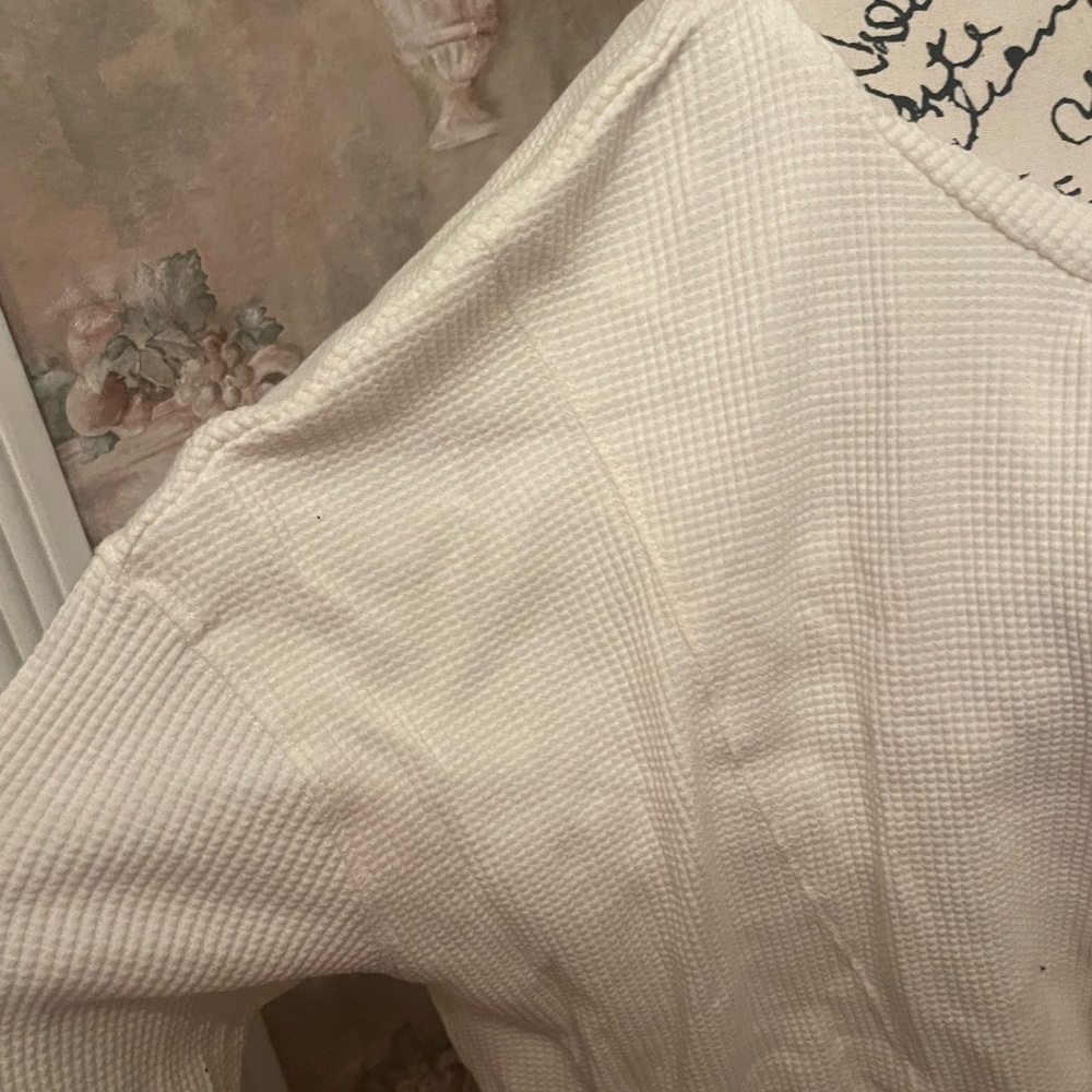 FREE PEOPLE CHERI LONG SLEEVE BUBBLE TOP WHITE MEDIUM - Picture 8 of 8